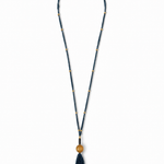 Collar Bhargo Cadena color Azul Oscuro, joyería artesanal hecha a mano en Perú
