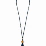 Collar Bhargo Cadena color Azul Oscuro, joyería artesanal hecha a mano en Perú