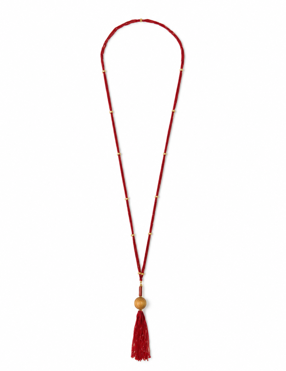 Collar Bhargo Cadena color Rojo, joyería artesanal hecha a mano en Perú