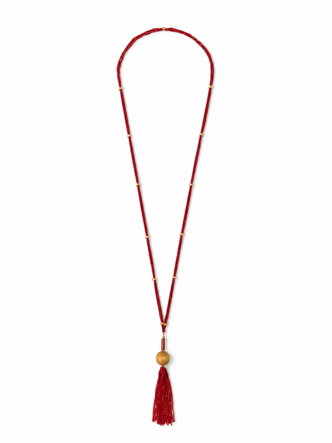 Collar Bhargo Cadena color Rojo, joyería artesanal hecha a mano en Perú