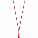 Collar Bhargo Cadena color Rojo, joyería artesanal hecha a mano en Perú