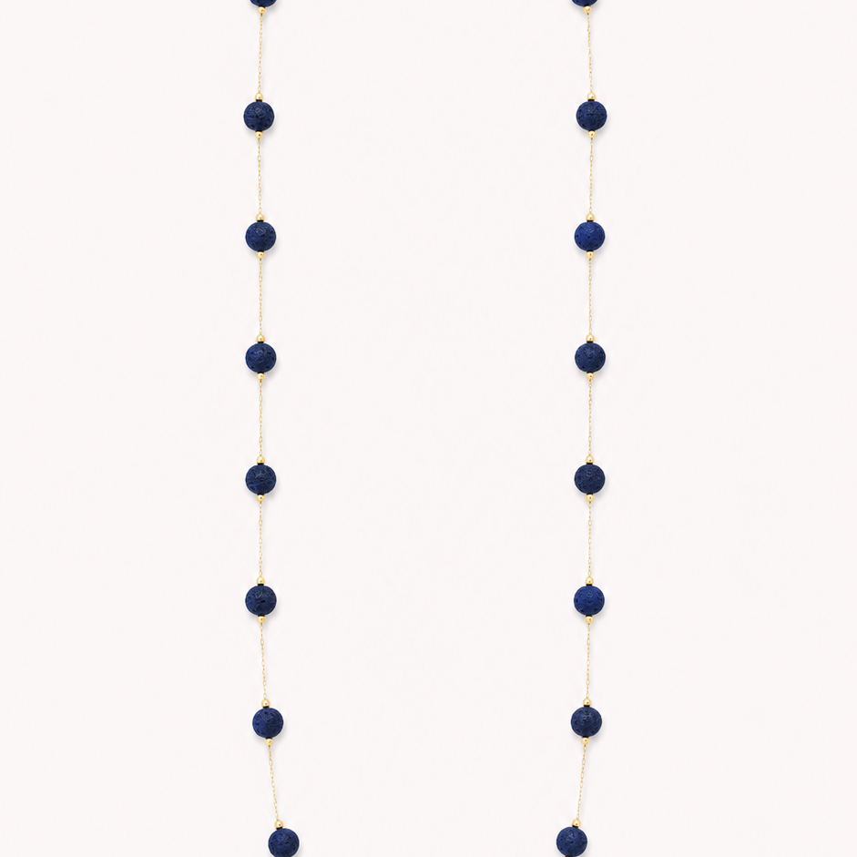 Collar Elisa Volcánico color Azul oscuro, joyería artesanal hecha a mano en Perú