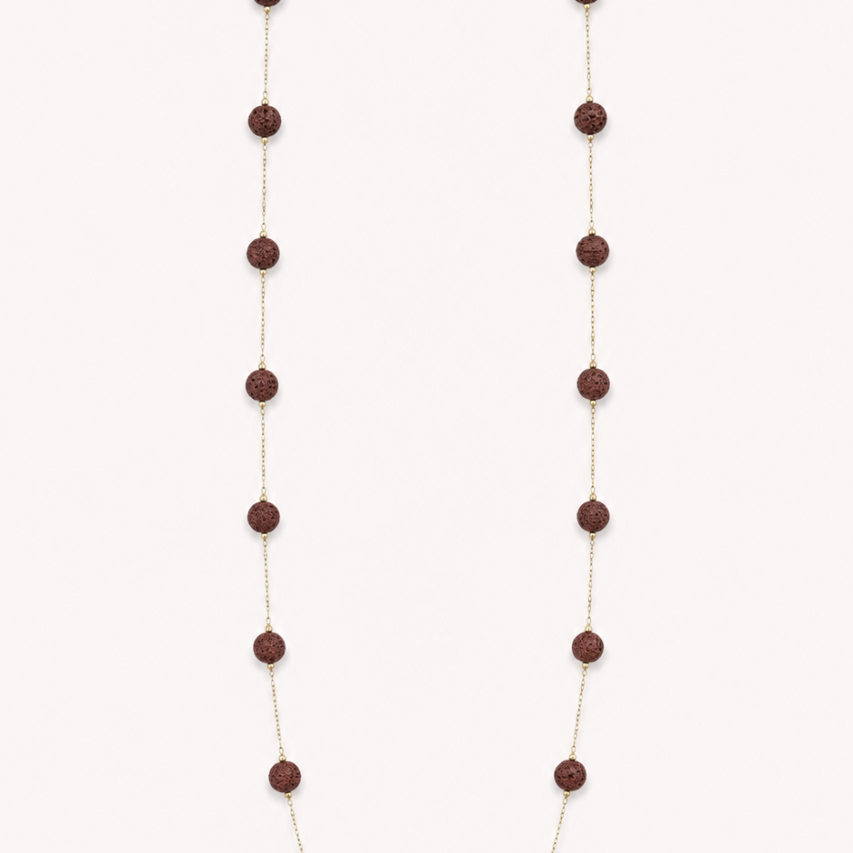 Collar Elisa Volcánico color Marron, joyería artesanal hecha a mano en Perú