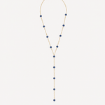 Collar Maru volcánico color Azul Oscura, joyería artesanal hecha a mano en Perú