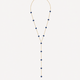 Collar Maru volcánico color Azul Oscura, joyería artesanal hecha a mano en Perú