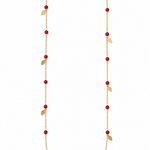 Collar Orion Mini Huayrruro color Rojo con Negra, joyería artesanal hecha a mano en Perú