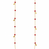 Collar Orion Mini Huayrruro color Rojo con Negra, joyería artesanal hecha a mano en Perú