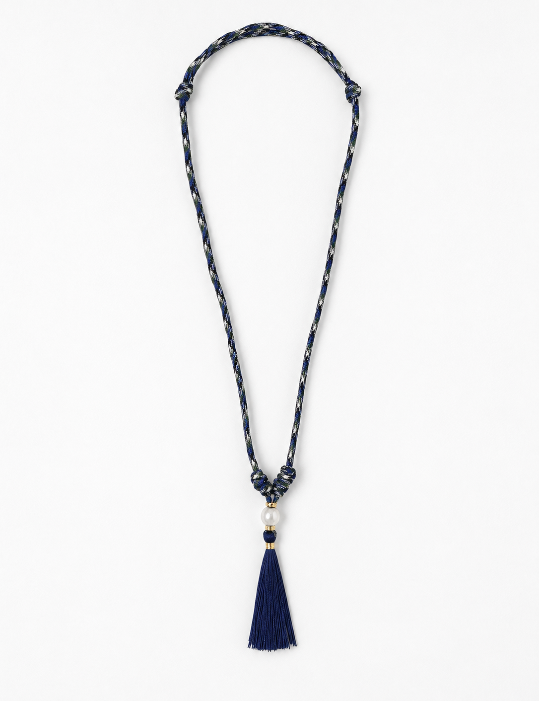 Collar Tassel Waska color Azul, joyería artesanal hecha a mano en Perú