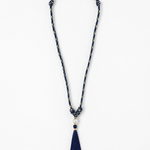Collar Tassel Waska color Azul, joyería artesanal hecha a mano en Perú