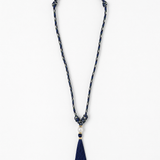 Collar Tassel Waska color Azul, joyería artesanal hecha a mano en Perú