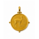 DIJE MONEDA LLAMA DORADO L