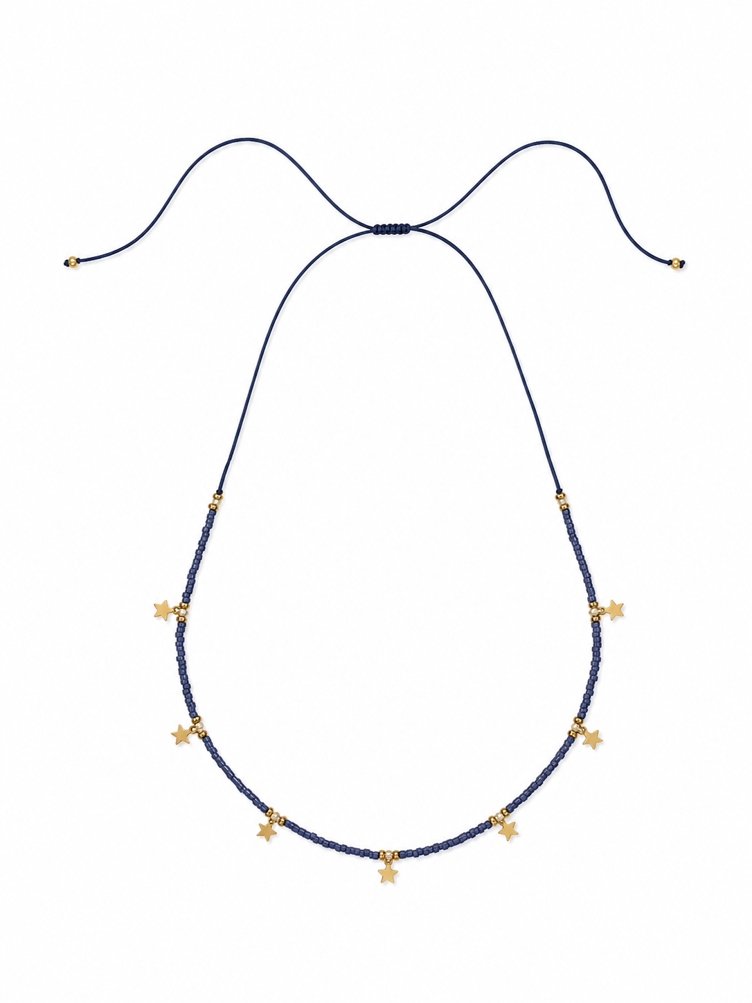 Gargantilla verano 7 estrellas color azul, joyería artesanal hecha a mano en Perú