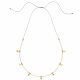 Gargantilla verano 7 estrellas color Blanca, joyería artesanal hecha a mano en Perú