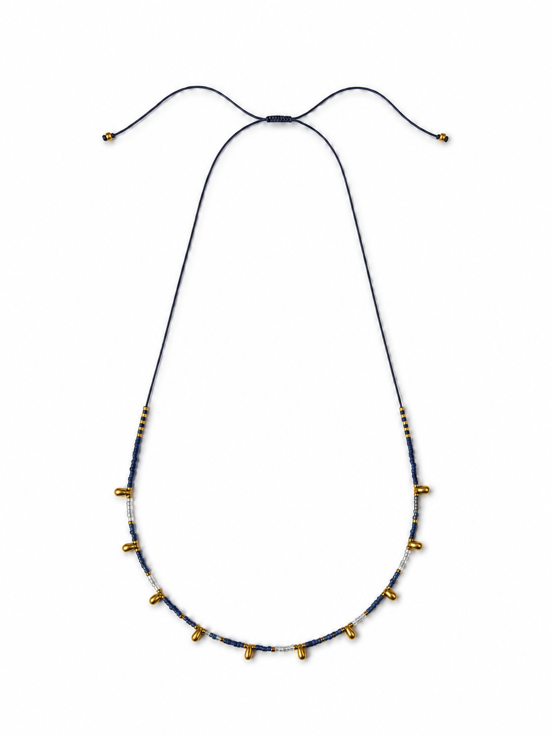 Gargantilla Ashy color azul, joyería artesanal hecha a mano en Perú
