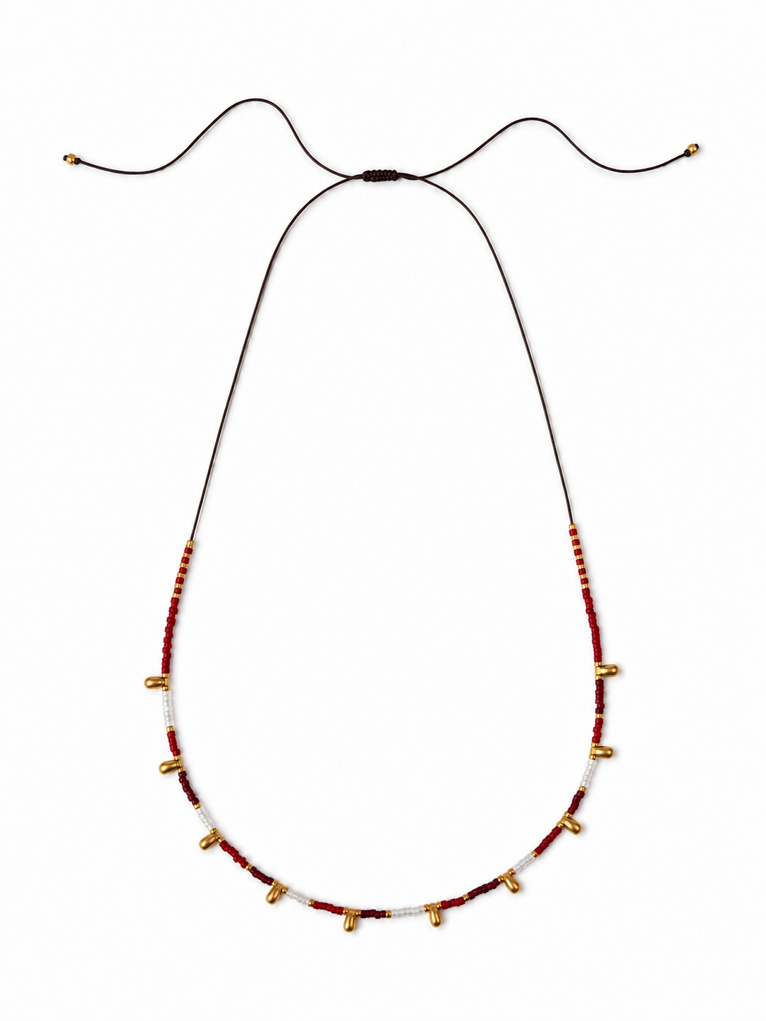 Gargantilla Ashy color roja, joyería artesanal hecha a mano en Perú