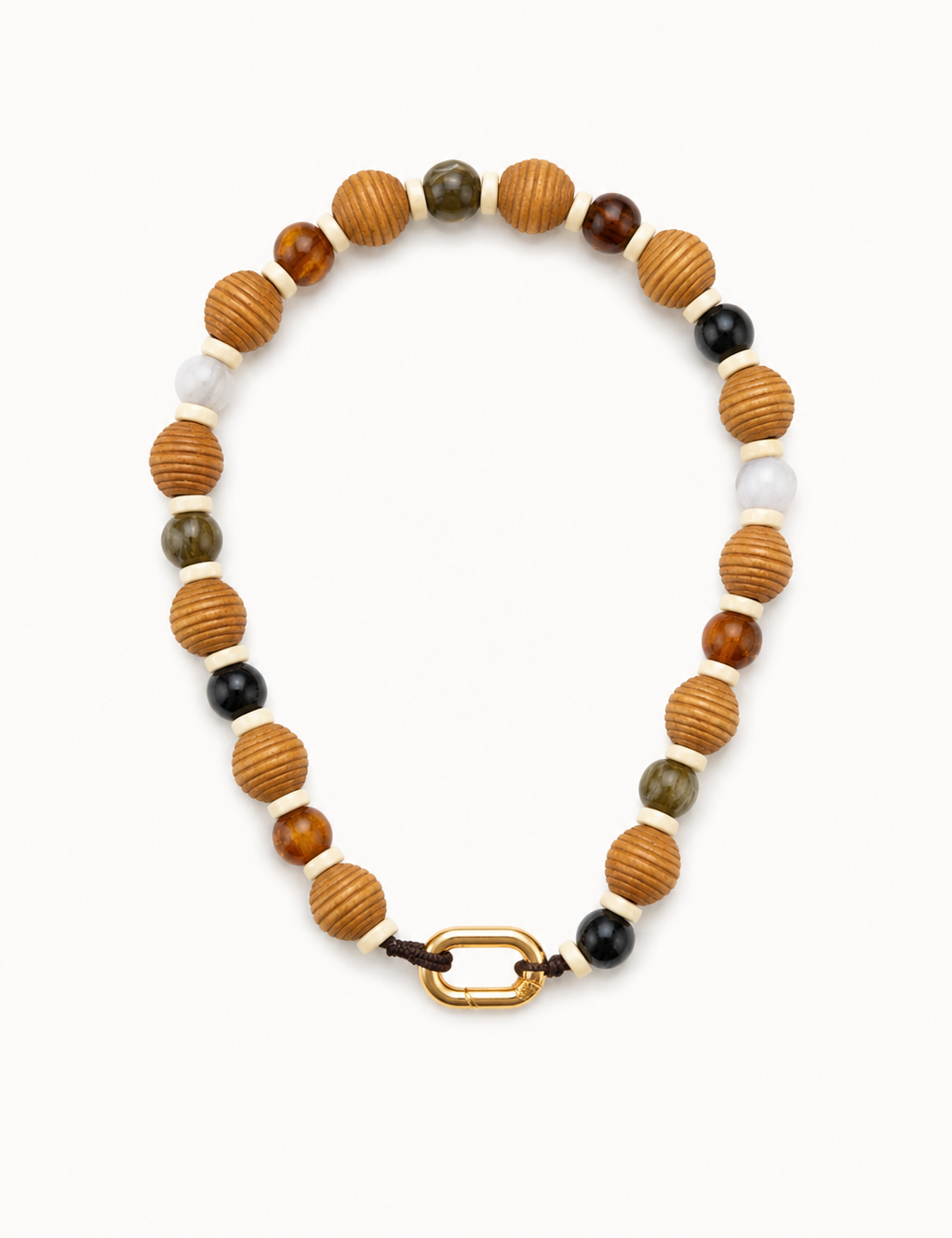 Gargantilla Chunky quero en colores tierra, joyería artesanal hecha a mano en Perú