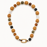 Gargantilla Chunky quero en colores tierra, joyería artesanal hecha a mano en Perú