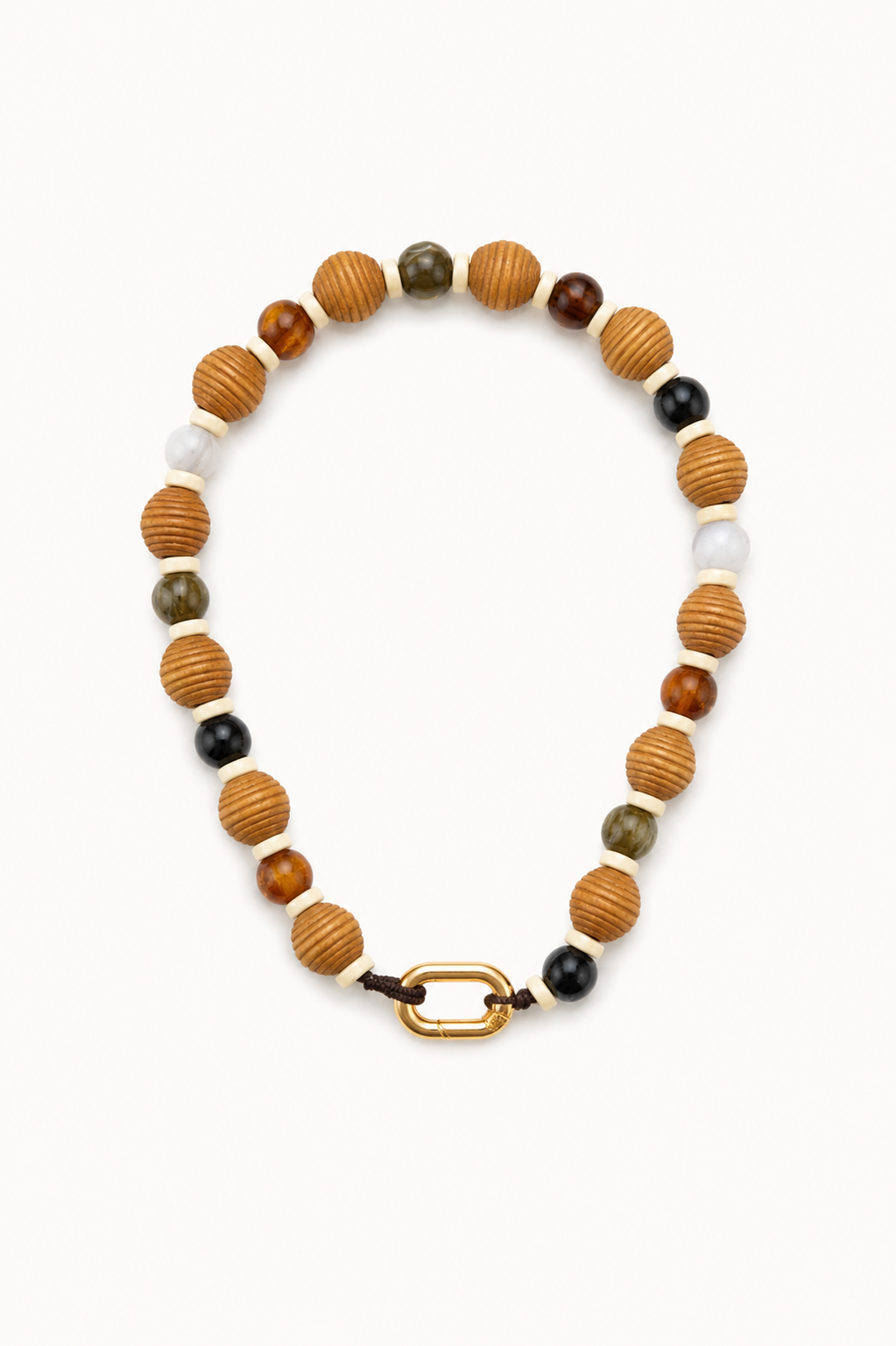 Gargantilla Chunky quero en colores tierra, joyería artesanal hecha a mano en Perú