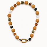 Gargantilla Chunky quero en colores tierra, joyería artesanal hecha a mano en Perú
