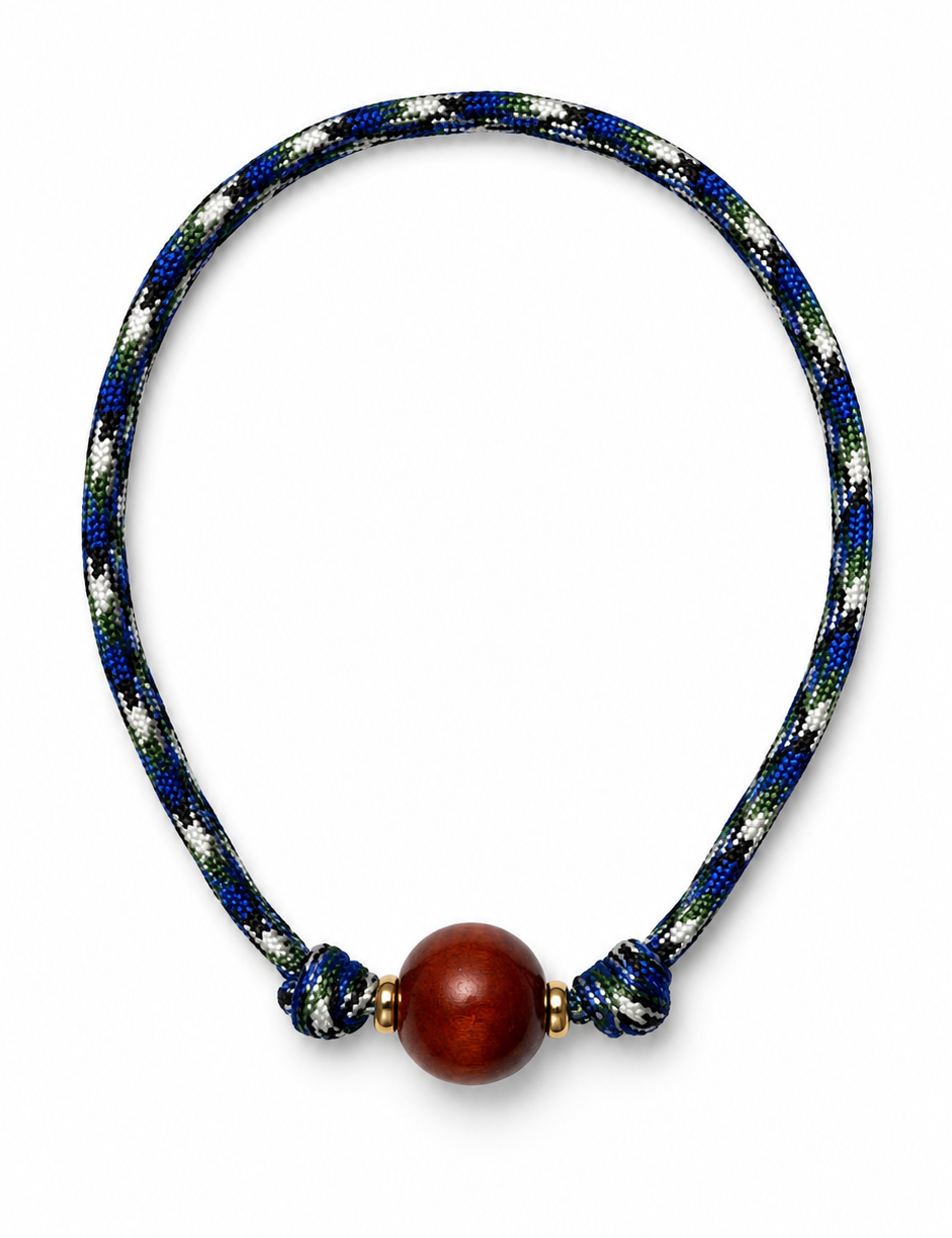 Gargantilla Quero Paracord color Azul, joyería artesanal hecha a mano en Perú