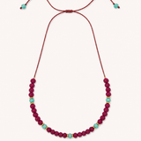 Gargantilla Volcánica Uruyen color Fucsia, joyería artesanal hecha a mano en Perú