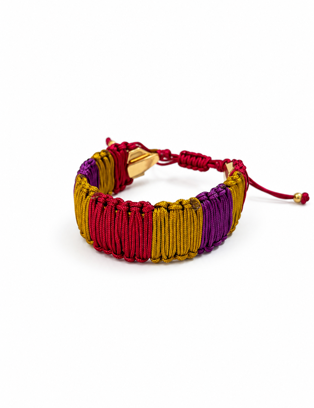 Pulsera cuero doble color Rojo, joyería artesanal hecha a mano en Perú
