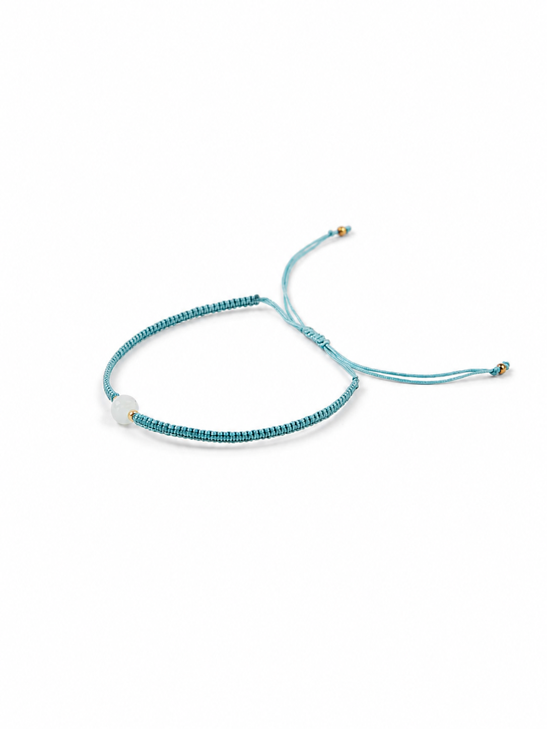 Pulsera Mini Poder color Aguamarina, joyería artesanal hecha a mano en Perú