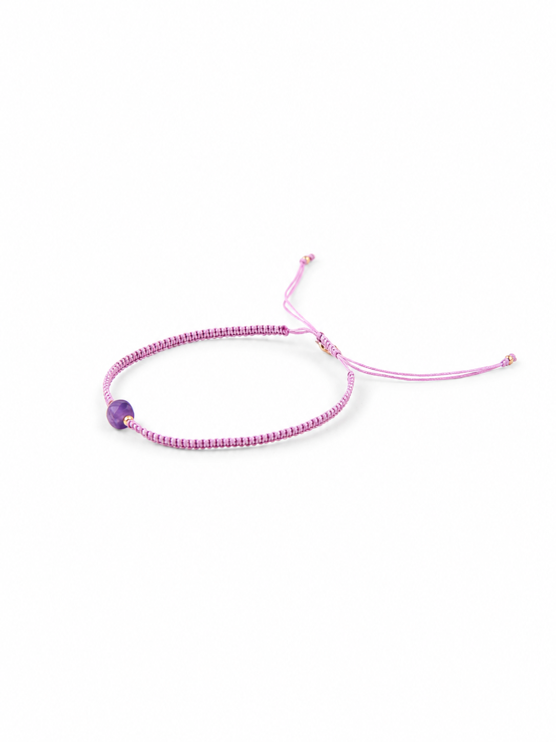 Pulsera Mini Poder color amatista, joyería artesanal hecha a mano en Perú