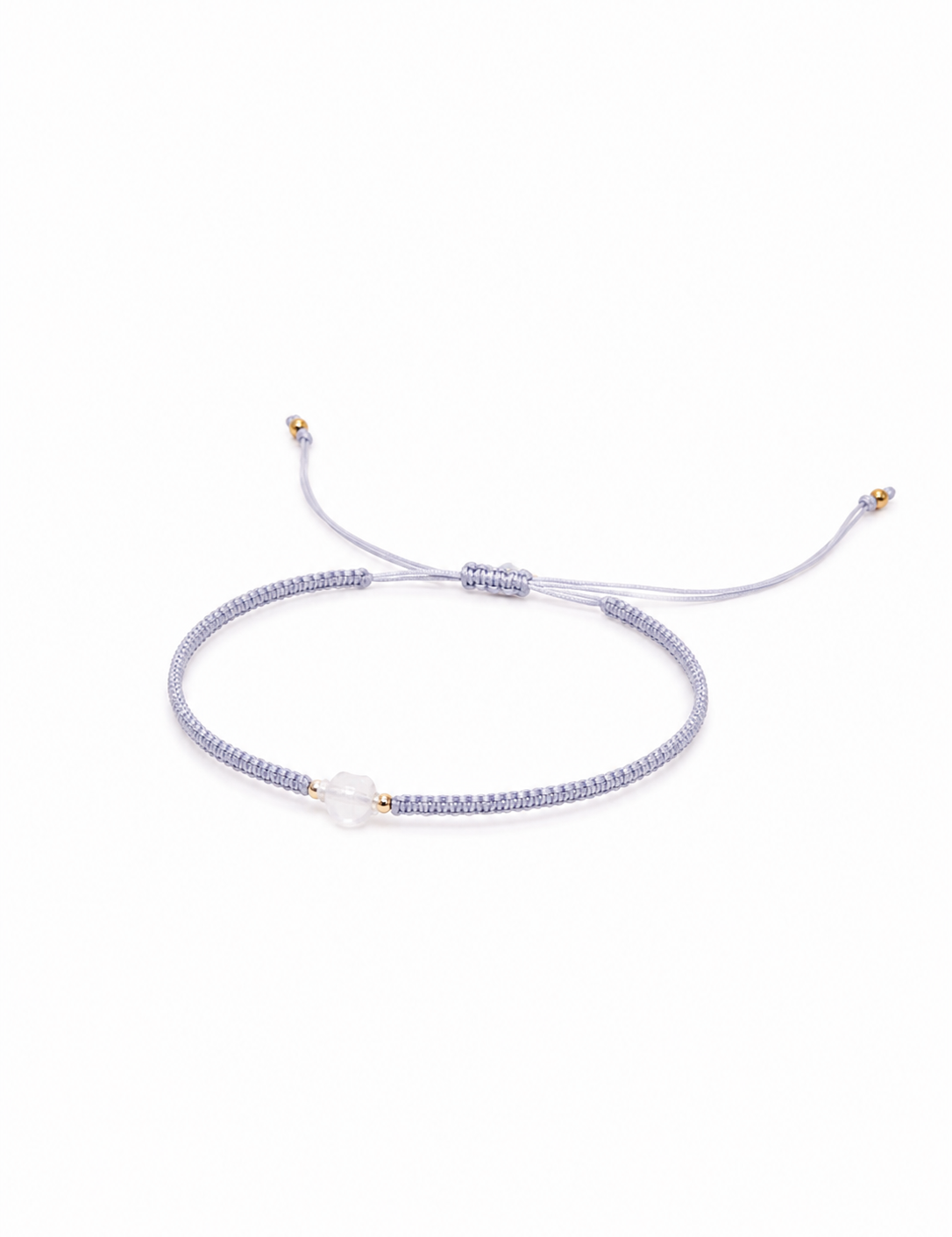 Pulsera Mini Poder color cuarzo cristal, joyería artesanal hecha a mano en Perú