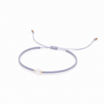 Pulsera Mini Poder color cuarzo cristal, joyería artesanal hecha a mano en Perú