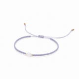 Pulsera Mini Poder color cuarzo cristal, joyería artesanal hecha a mano en Perú