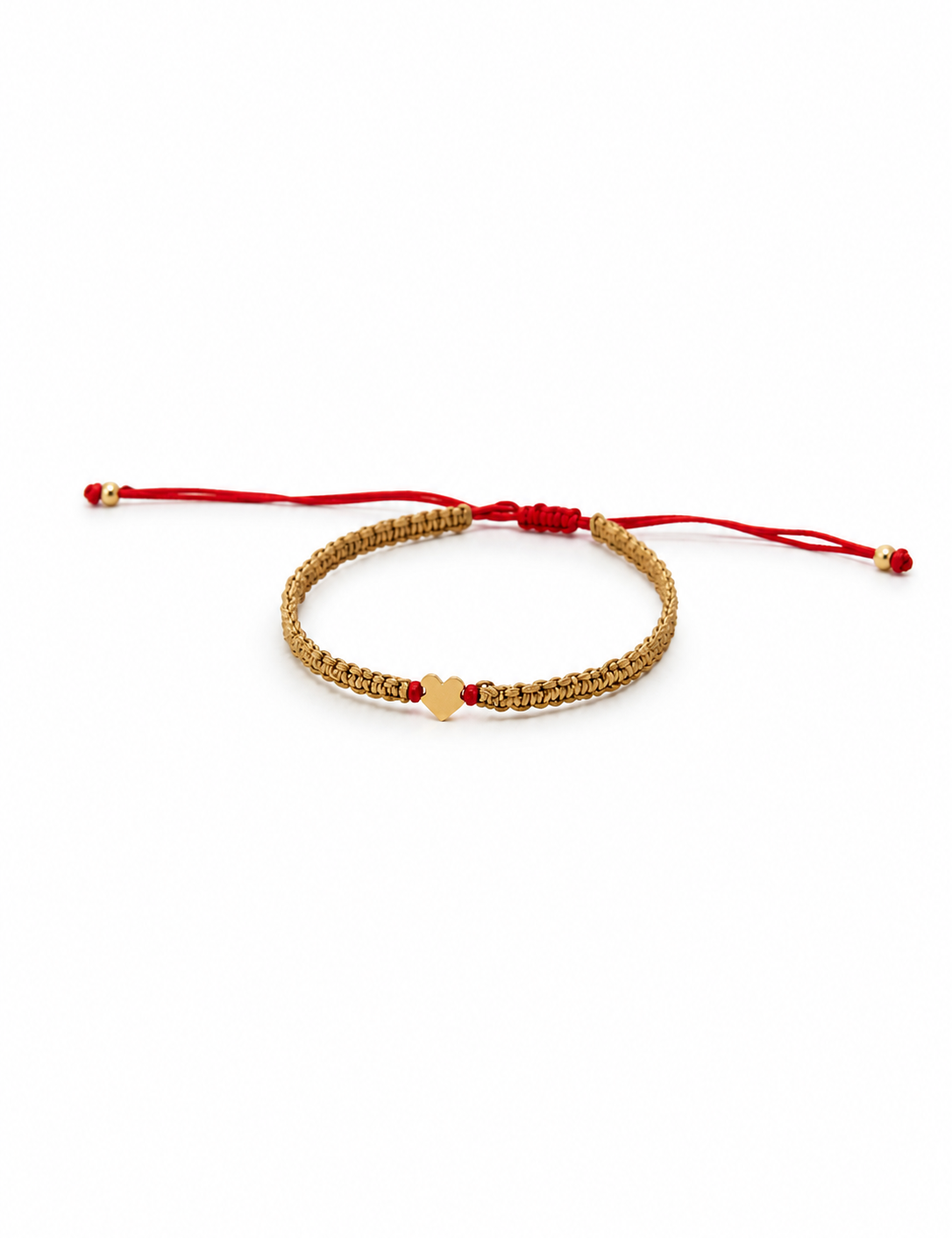 Pulsera corazon platano color Natural, joyería artesanal hecha a mano en Perú