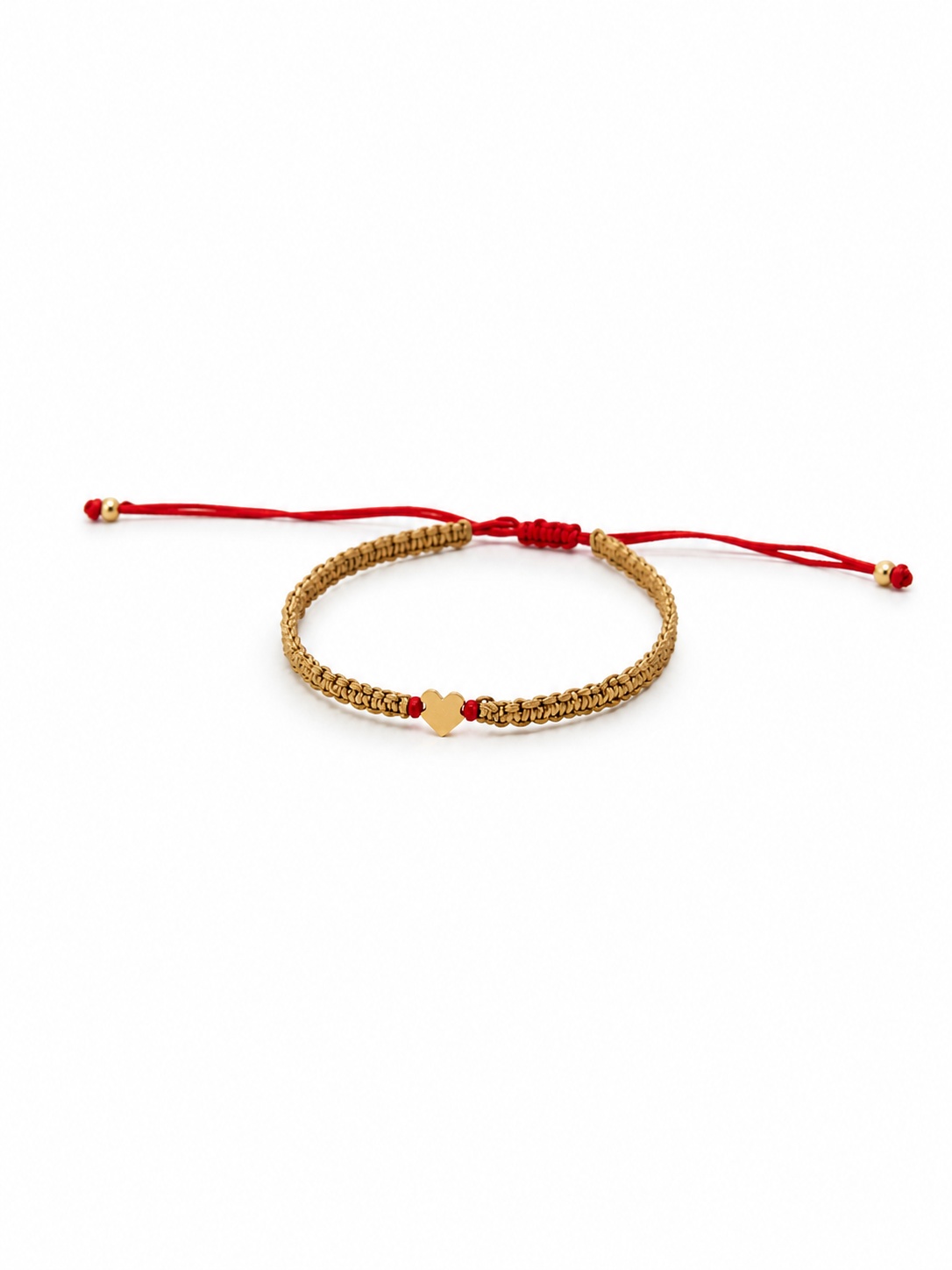 Pulsera corazon platano color Natural, joyería artesanal hecha a mano en Perú