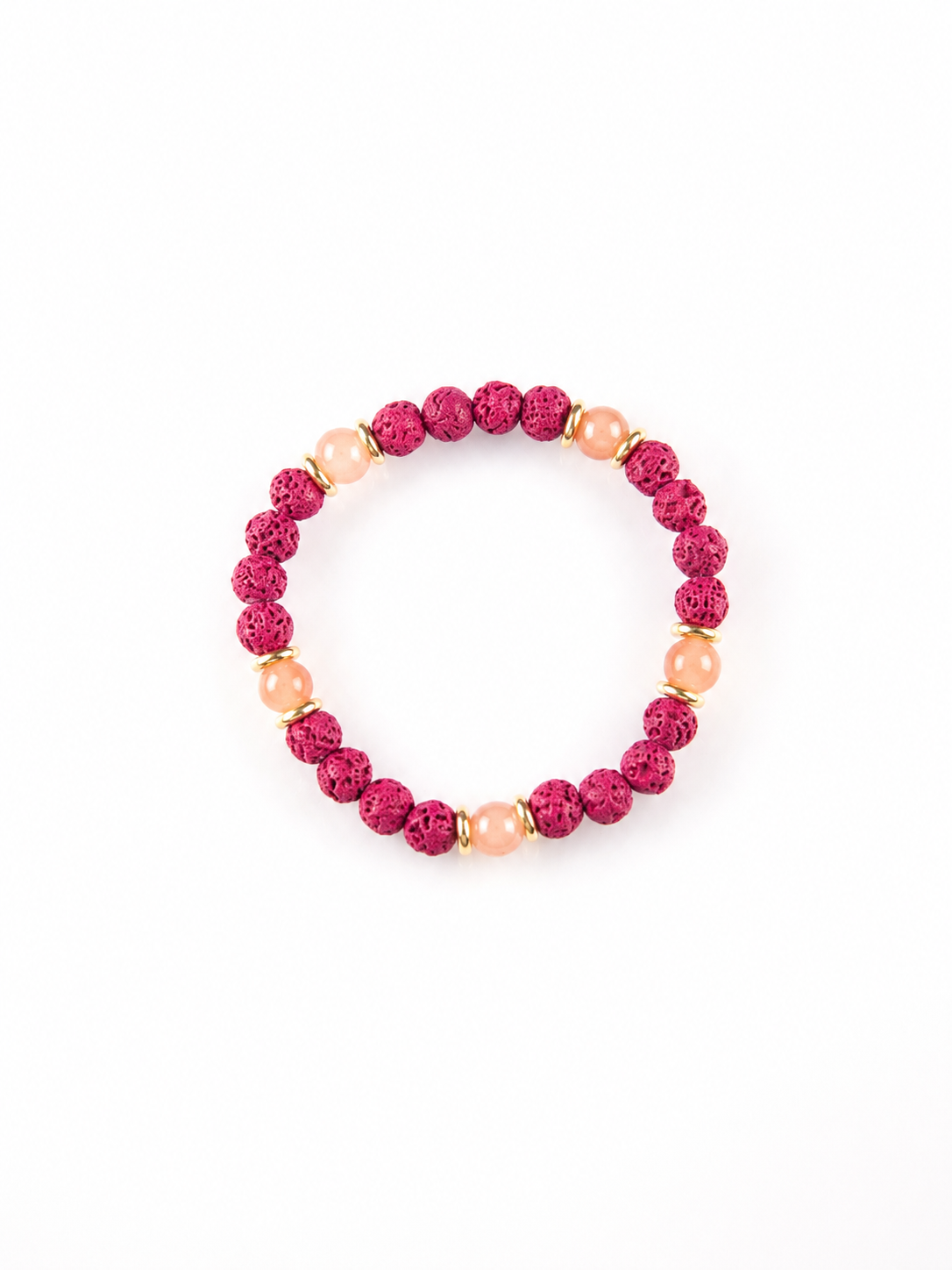 Pulsera Volcánica color Fucsia, joyería artesanal hecha a mano en Perú