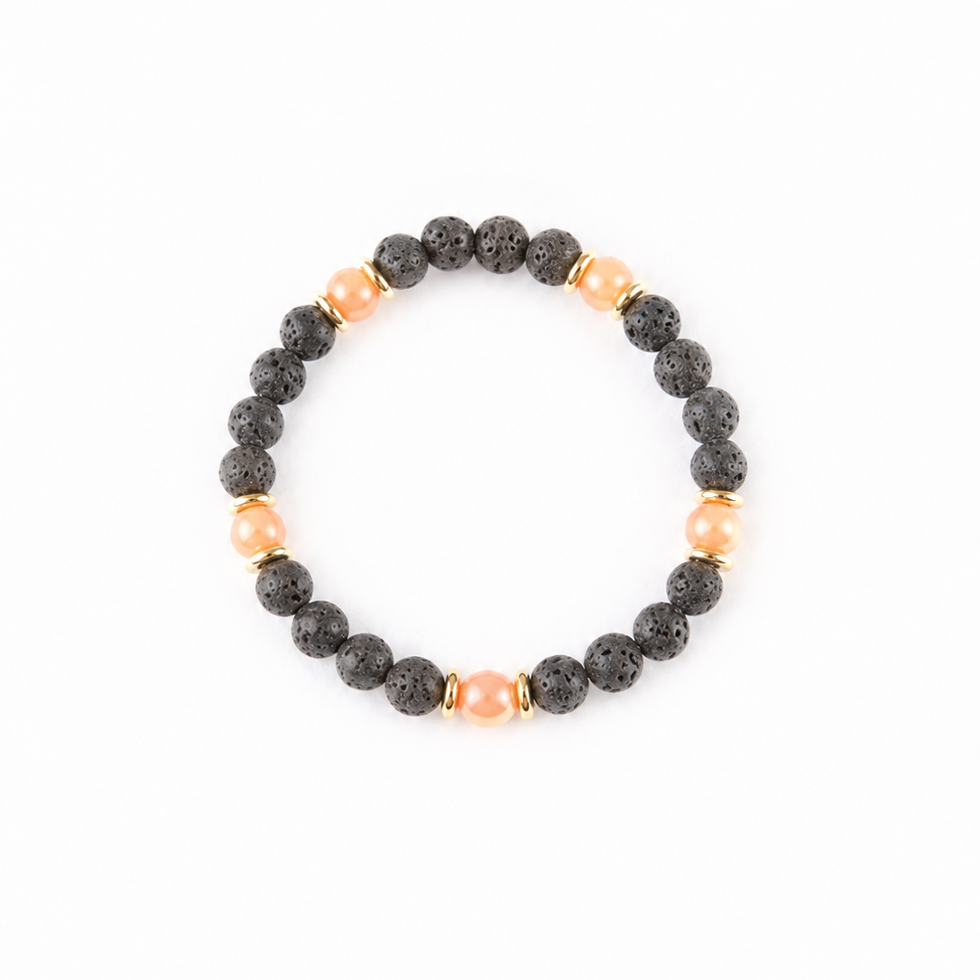 Pulsera Volcánica color Negra, joyería artesanal hecha a mano en Perú