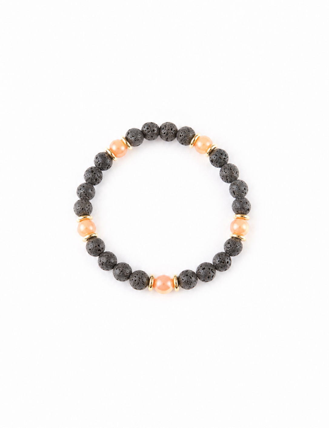 Pulsera Volcánica color Negra, joyería artesanal hecha a mano en Perú