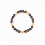 Pulsera Volcánica color Negra, joyería artesanal hecha a mano en Perú