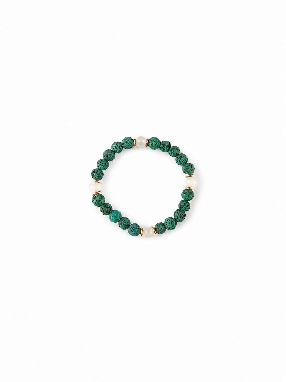 Pulsera Volcánica color Verde Esmeralda, joyería artesanal hecha a mano en Perú