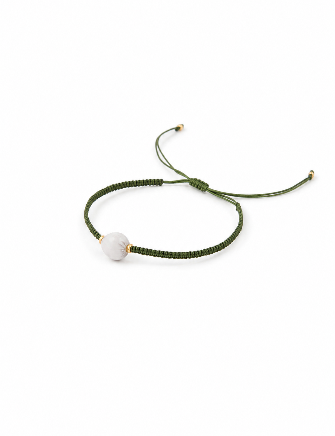 Pulsera Lagrima de San Pedro color Verde Oliva, joyería artesanal hecha a mano en Perú