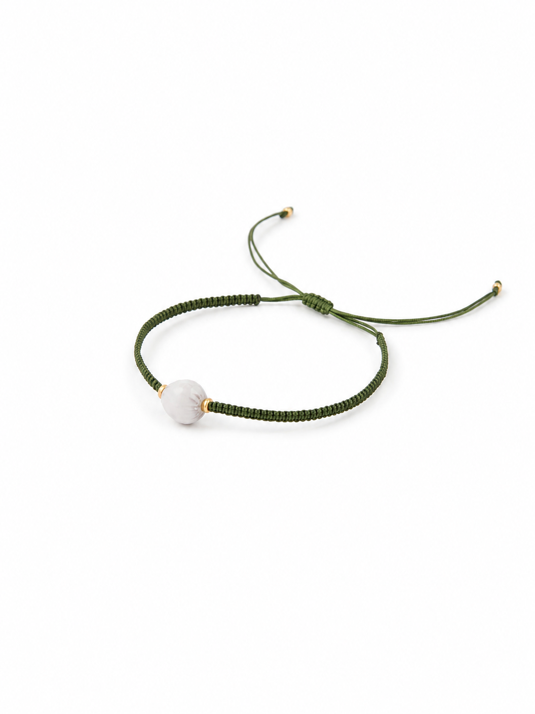 Pulsera Lagrima de San Pedro color Verde Oliva, joyería artesanal hecha a mano en Perú