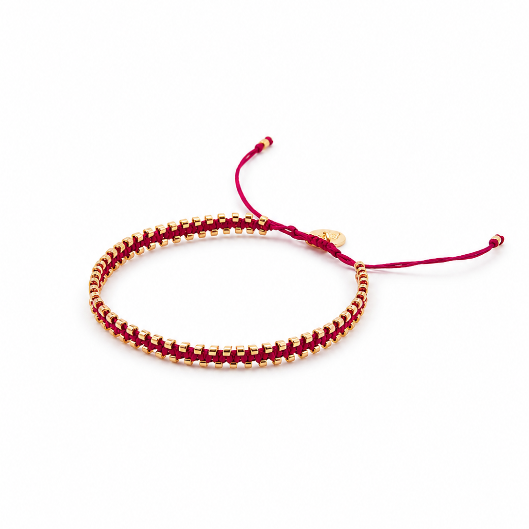 Pulsera Sofia color Rojo, joyería artesanal hecha a mano en Perú